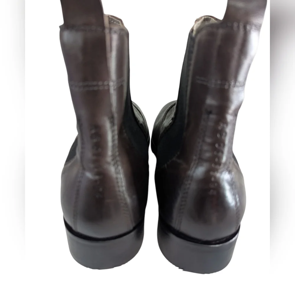 NEW ...Allsaints Men's Gus Leather  Chelsea Brown Boots -.. Size 12